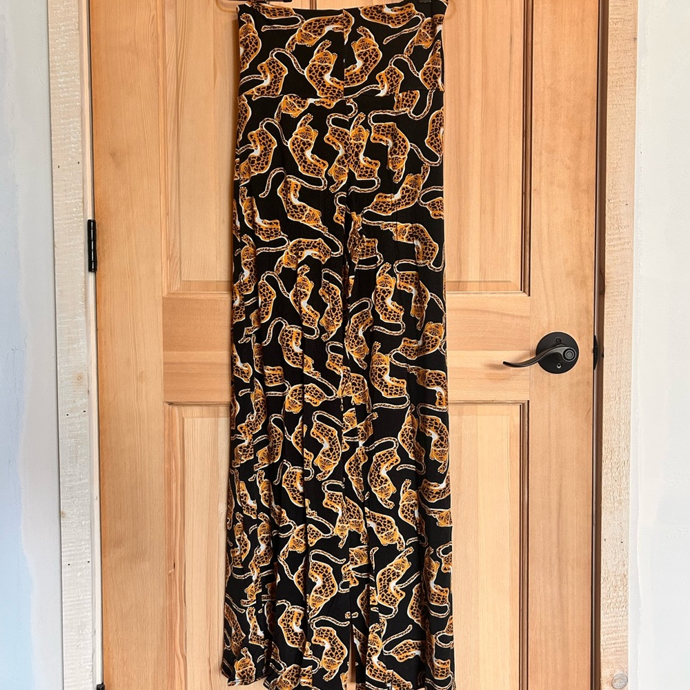 Leopard Print Wide Leg Pants